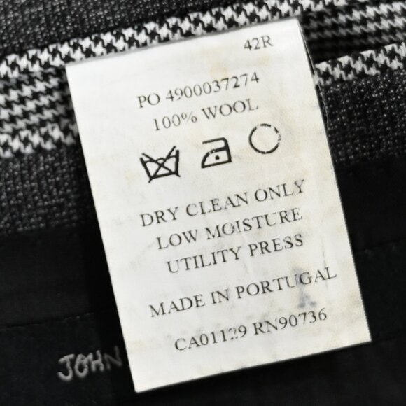 John Varvatos Size 42R 100% Wool Soho Fit Heather Gray Blazer - Picture 7 of 9